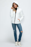 How Dare U Pocketed Zip Up Puffer Jacket with Removable Hood 