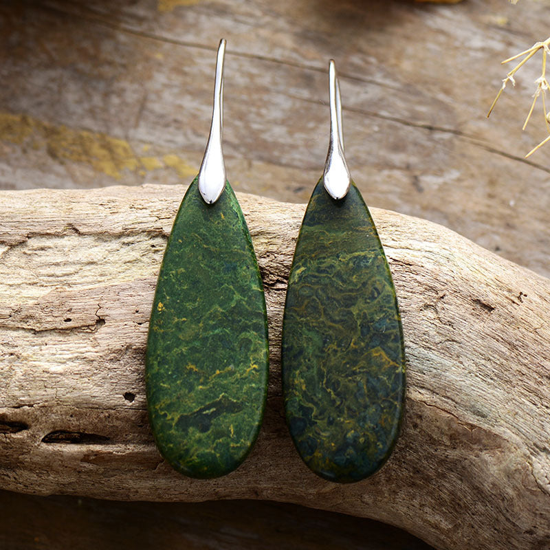 Natural Stone Waterdrop Shape Earrings 