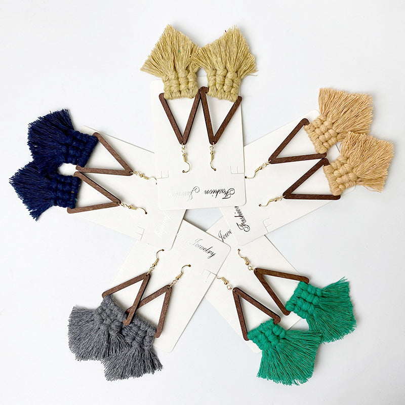 Tassel Detail Geometric Earrings 