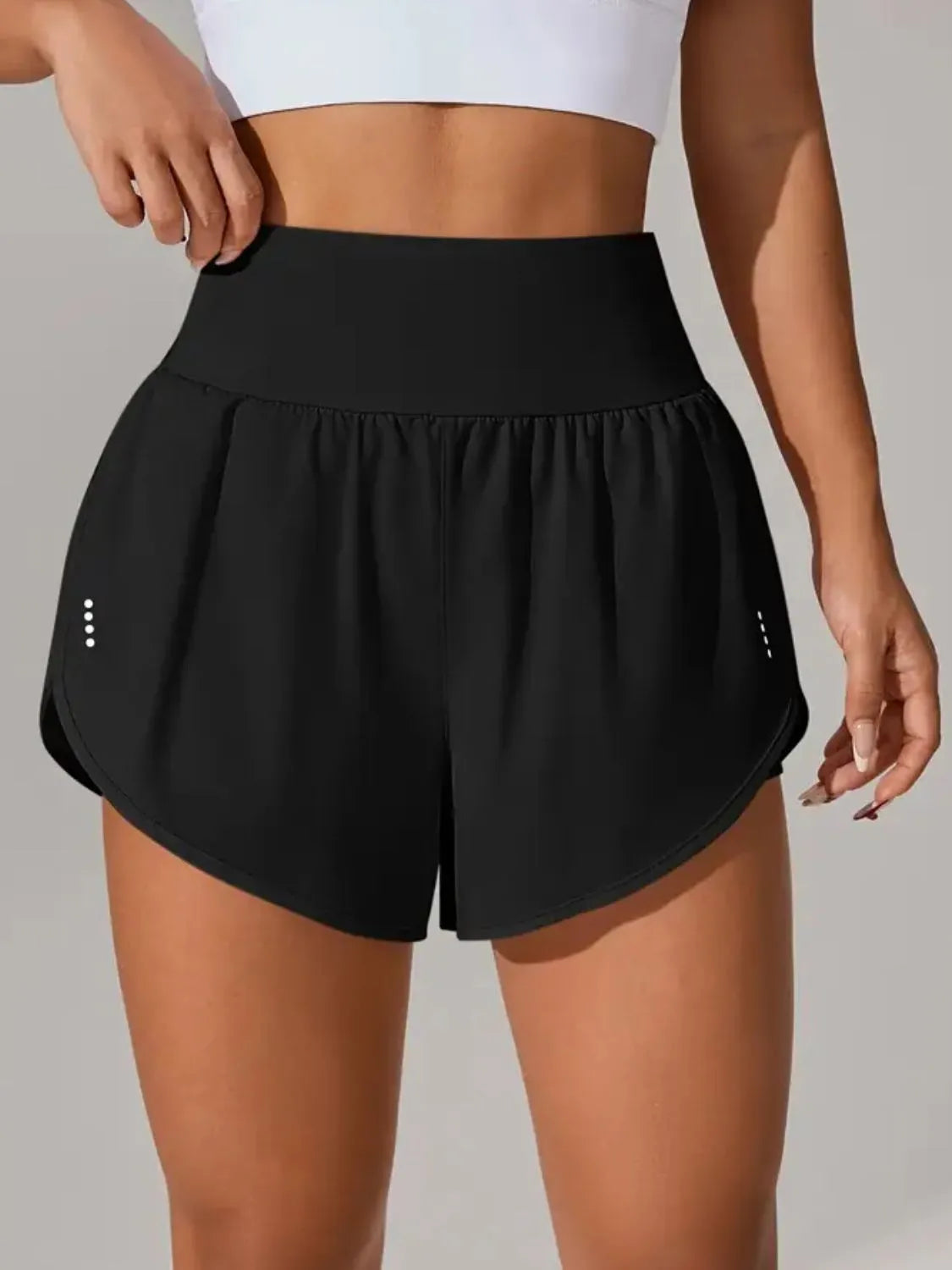 Pocketed High Waist Active Shorts 