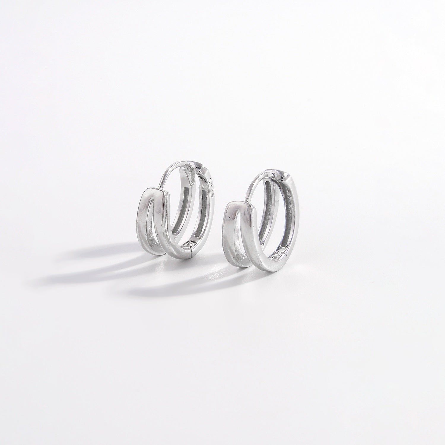 925 Sterling Silver Huggie Earrings 