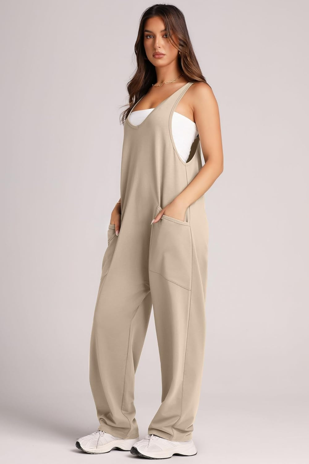 Lovelet Wide Strap Jumpsuit with Pockets 