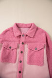 Pocketed Color Block Collared Neck Jacket 