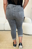 Judy Blue Full Size Button Fly High Waist Cuffed Capris 