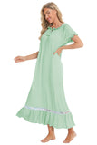 Lace Detail Short Sleeve Lounge Dress 