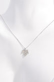 925 Sterling Silver Zircon Maple Leaf Necklace 