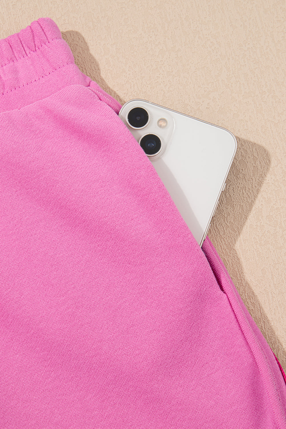 Bonbon Striped Accent Pullover and Shorts Two Piece Casual Set Two Piece Sets/Short Sets