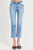 RISEN Full Size Low Rise Crop Slim Straight Jeans 