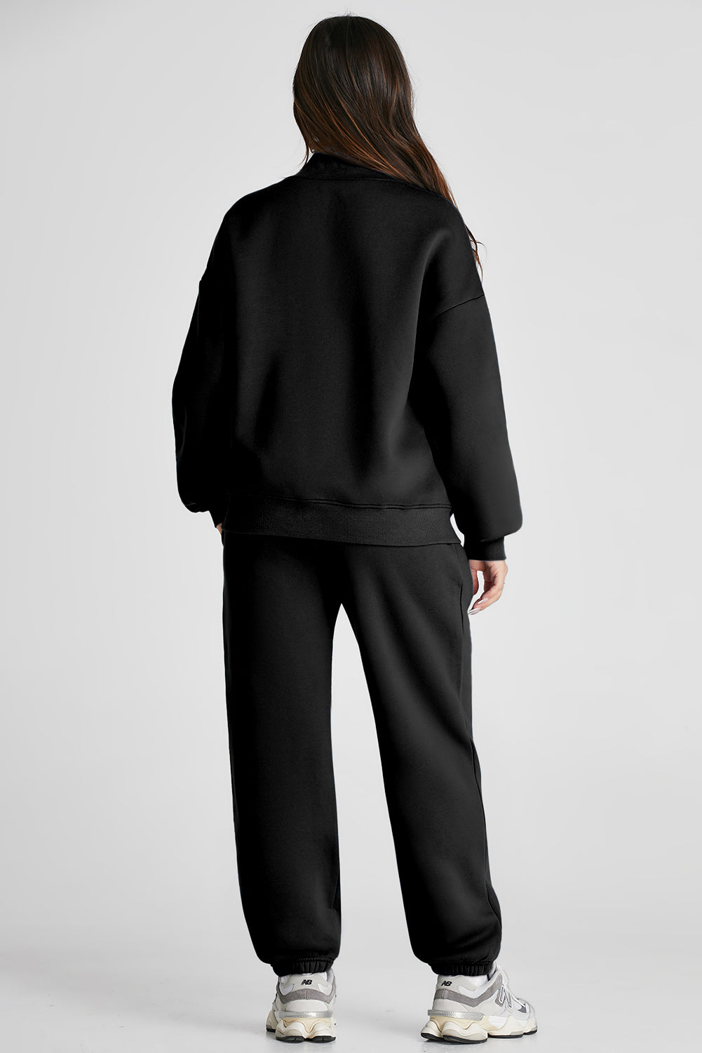 Quarter Zip Long Sleeve Top and Pants Set 