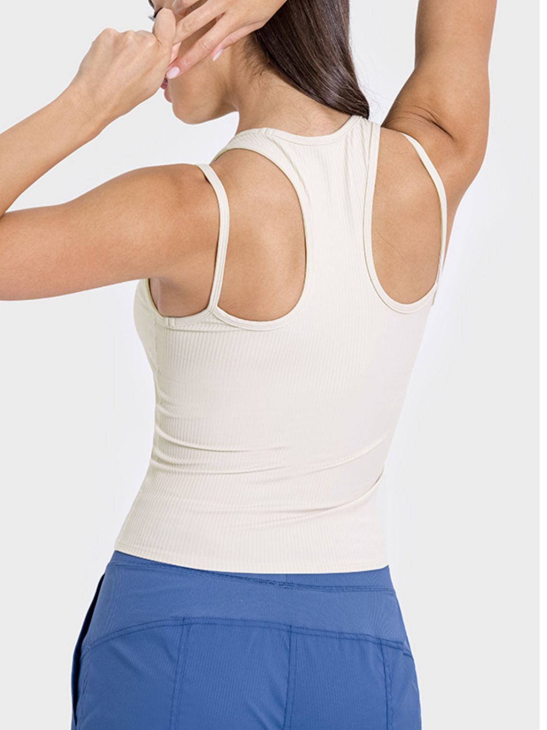 Millennia Cutout Round Neck Racerback Active Tank 