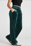 Drawstring Waist Wide Leg Active Pants 