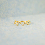 18K Gold-Plated 925 Sterling Silver Zircon Ring 