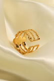 Triple-Layered Stainless Steel Open Ring 