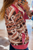 Geometric Button Up Corduroy Trim Jacket 