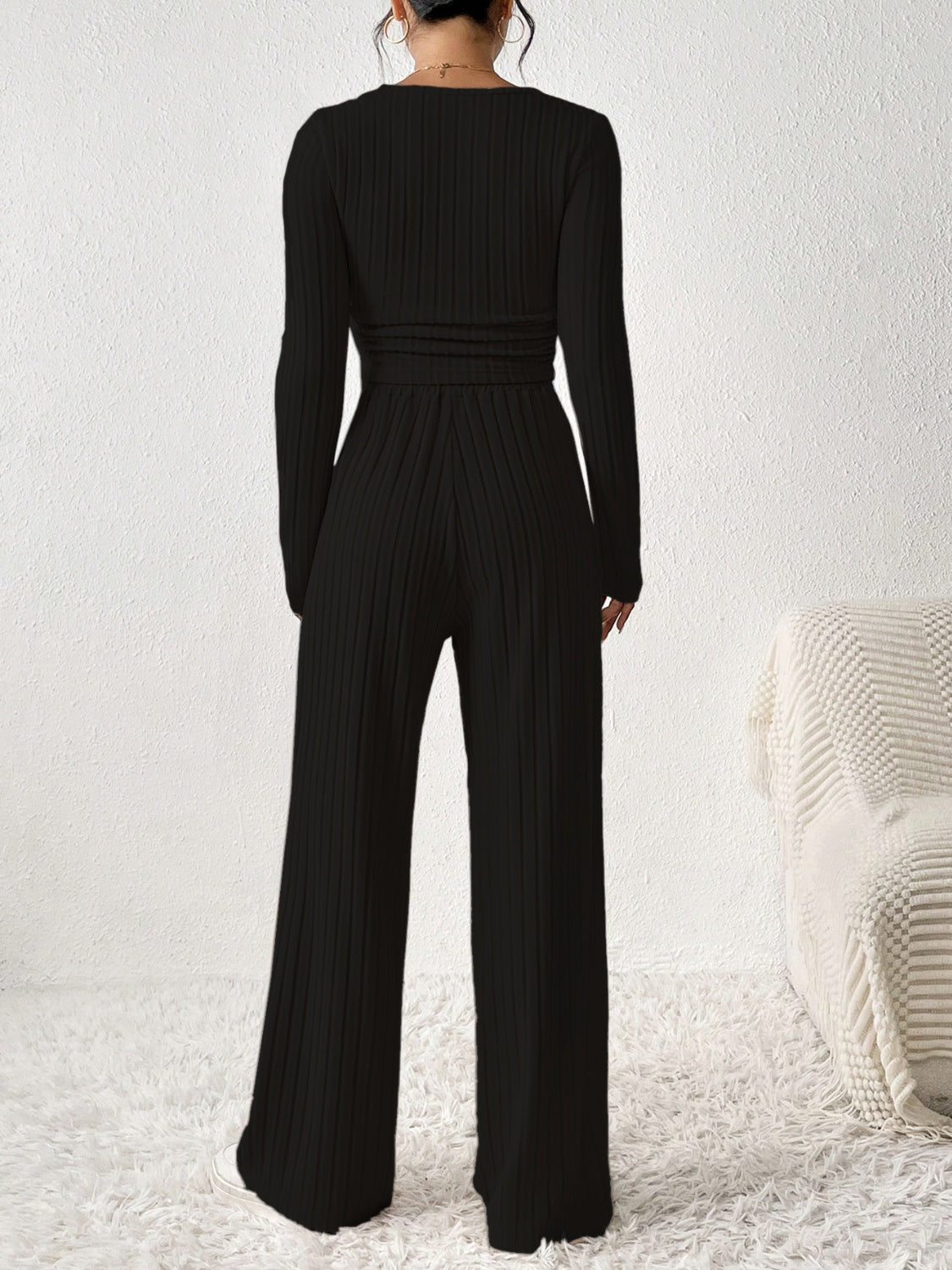 Honey Scoop Neck Long Sleeve Top and Pants Set 