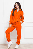 Half Zip Long Sleeve Sweatshirt and Pants Set 