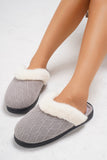 Thermal Faux Fur Round Toe Slippers 