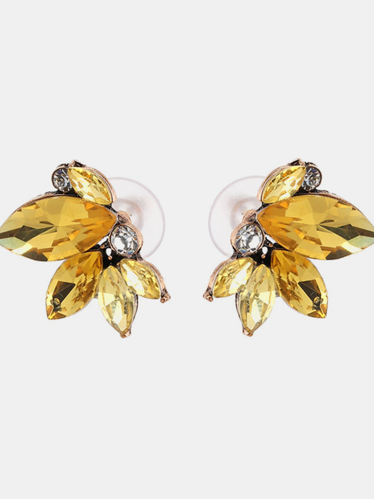 Alloy Rhinestone Flower Stud Earrings 