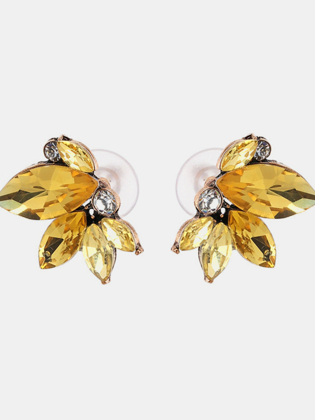 Alloy Rhinestone Flower Stud Earrings 