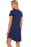 Graphic Round Neck Short Sleeve Lounge Dress 