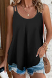 Shiny Scoop Neck Double-Strap Cami 