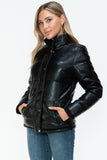 YMI Pocketed Zip Up Turtleneck Puffer Jacket 