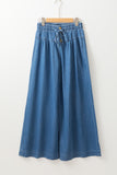 Beau Blue Mineral Wash Button Fly Waist Wide Leg Jeans Bottoms/Jeans