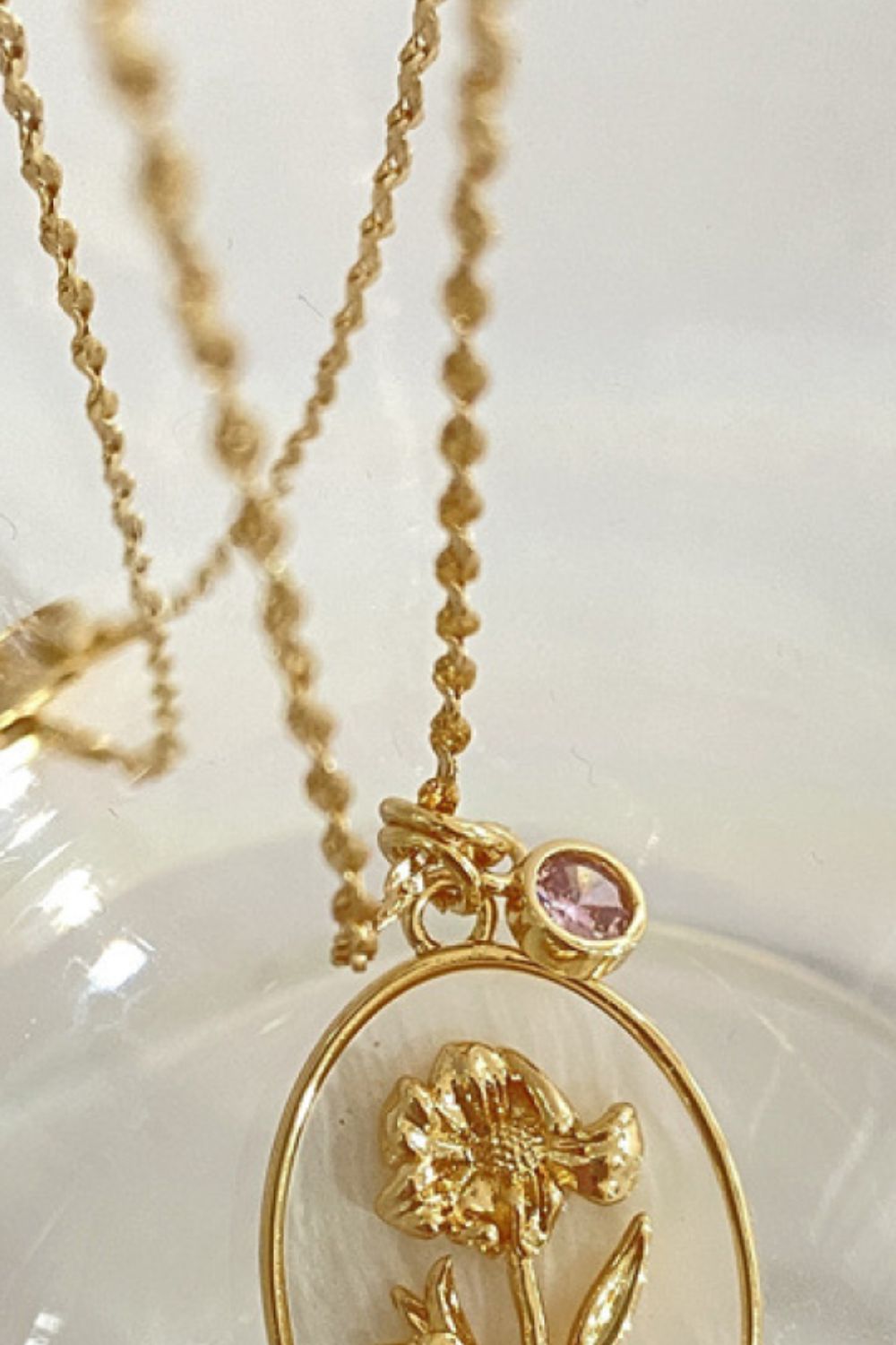Flower Shell Pendant Copper Necklace 