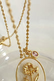 Flower Shell Pendant Copper Necklace 