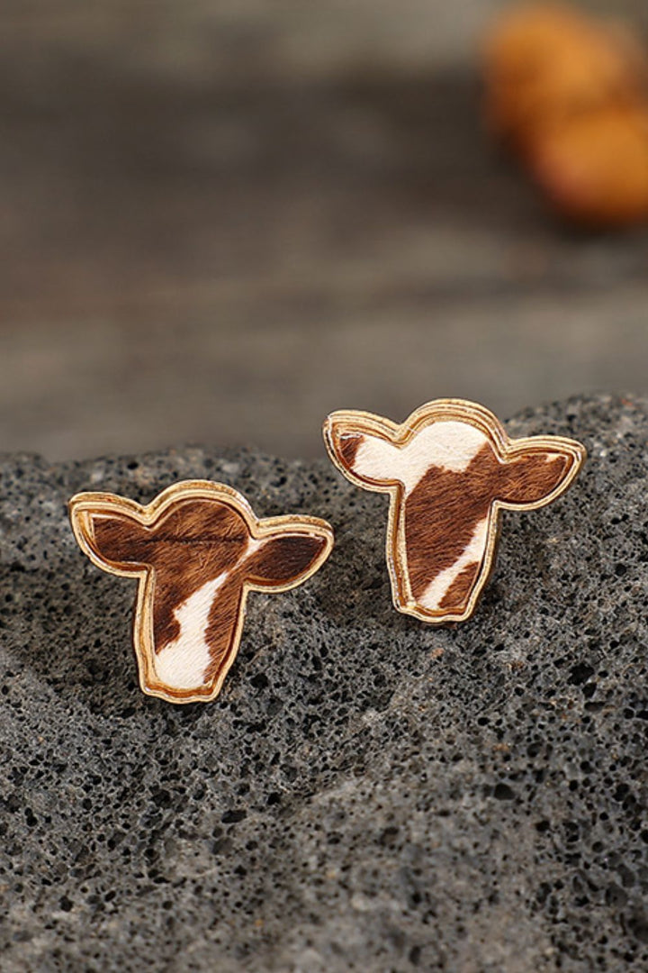 Bull Head Alloy Stud Earrings 