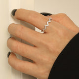 Wave Shape 925 Sterling Silver Ring 