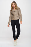 Coalition LA Studded Classic Moto Faux Leather Jacket 