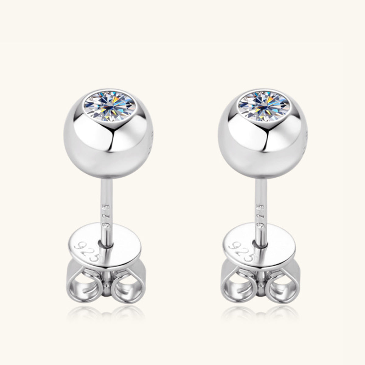 Moissanite 925 Sterling Silver Stud Earrings 