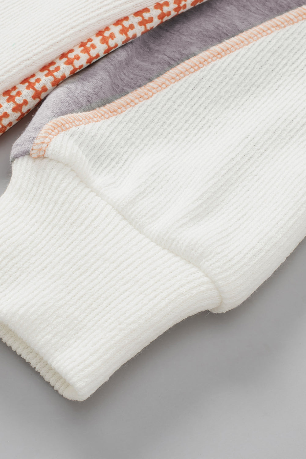 Exposed Seam Color Block Round Neck Top 