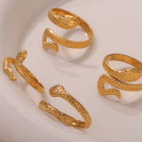 Titanium Steel Snake Shape Bypass Ring 