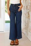 High Waist Bootcut Jeans with Pockets 