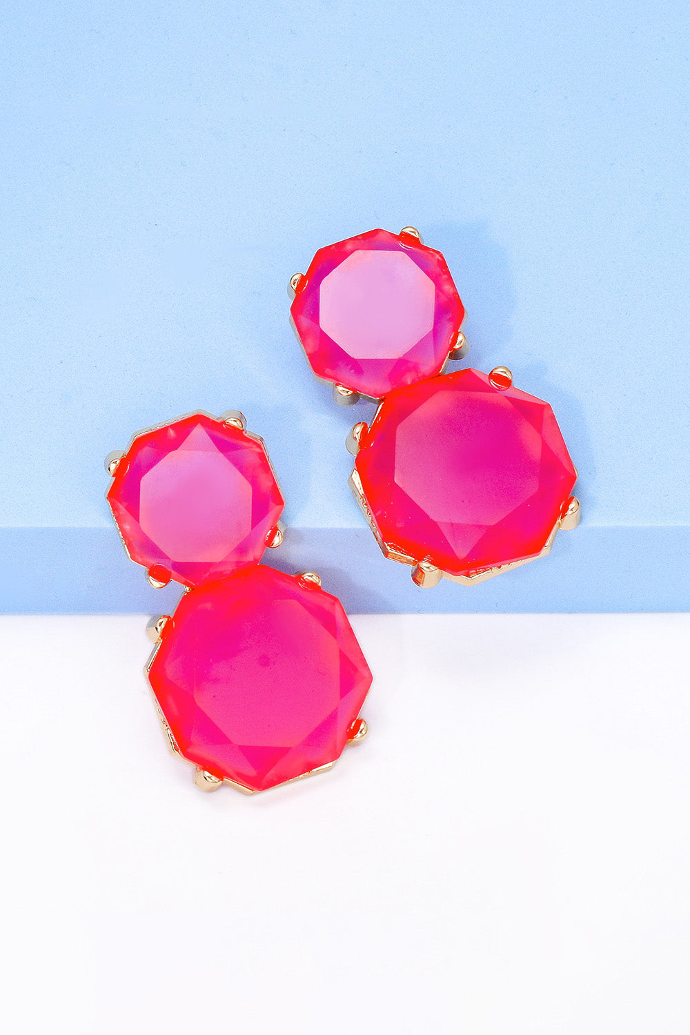 Geometrical Shape Zinc Alloy Frame Dangle Earrings 