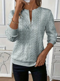 Texture Half Zip Long Sleeve Sweatshirt 