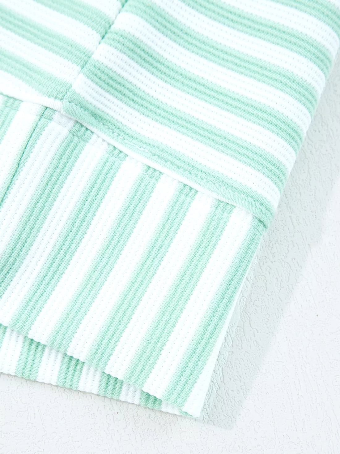 Stripe Quarter Zip Collar Long Sleeve Top 