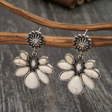 Artificial Turquoise Flower Earrings 