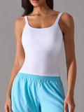 Scoop Neck Active Tank with Detachable Chest Pads 
