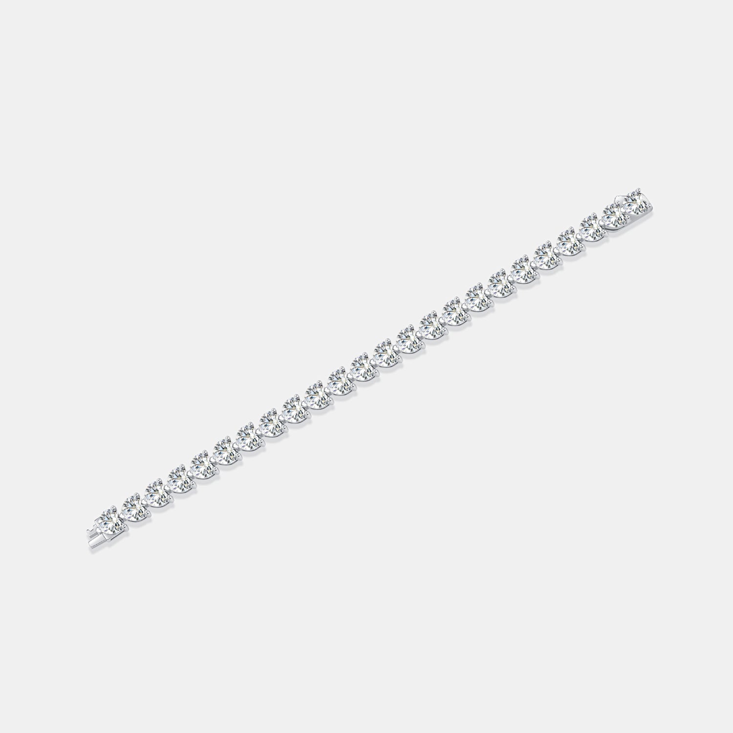 24 Carat Moissanite 925 Sterling Silver Heart Bracelet 