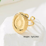 18K Gold-Plated Open Engraved Ring 