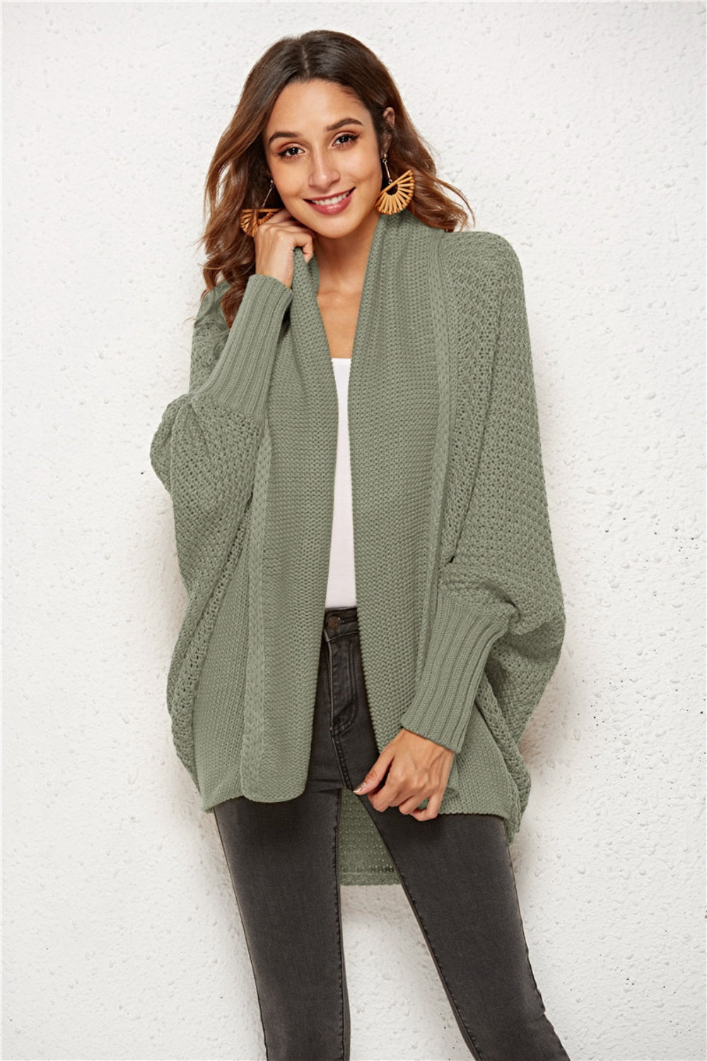 Angel Wings Open Front Batwing Sleeve Cardigan 