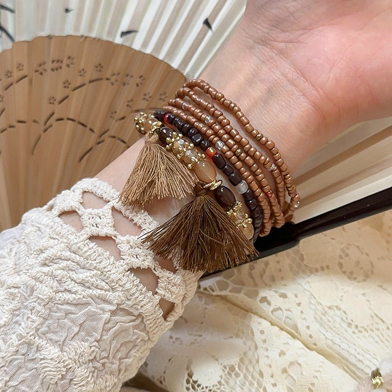 Tassel Rice Bead Bracelet 