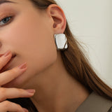 Stainless Steel Square Stud Earrings 