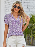 Mandy Floral Notched Neck Blouse 