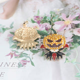 Demon Pumpkin Rhinestone Alloy Earrings 