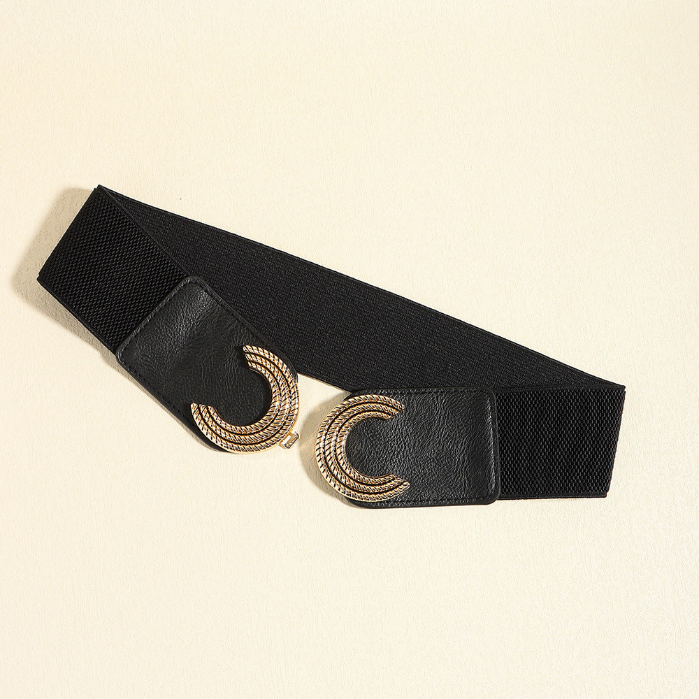 Double C Buckle Elastic Belt 