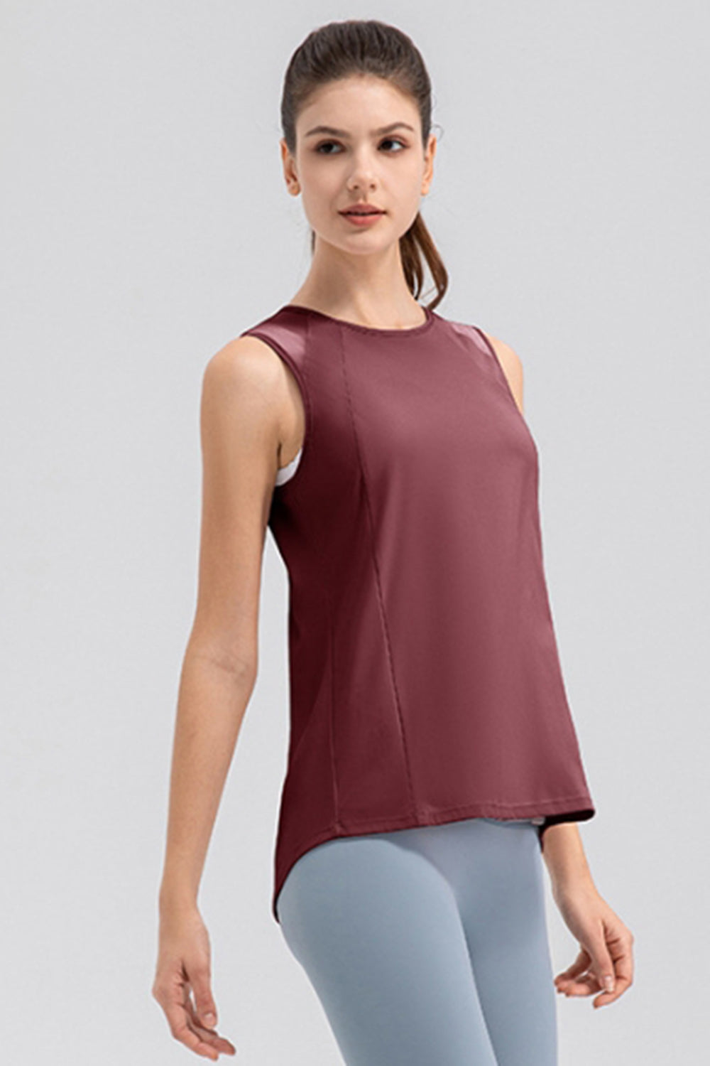 Round Neck Wide strap Active Tank 